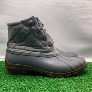 Sperry Syren Gulf Duck Boots Women’s 6.5M Gray Quilted Waterproof Rubber
